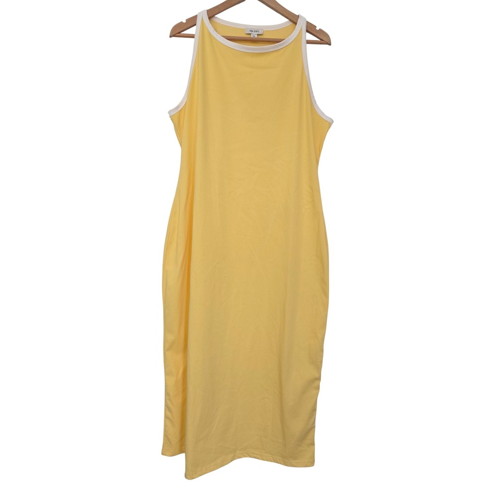On 34th Ringer Midi Dress Sleeveless Women XXL Yellow NWOT $69 100140721MS‎